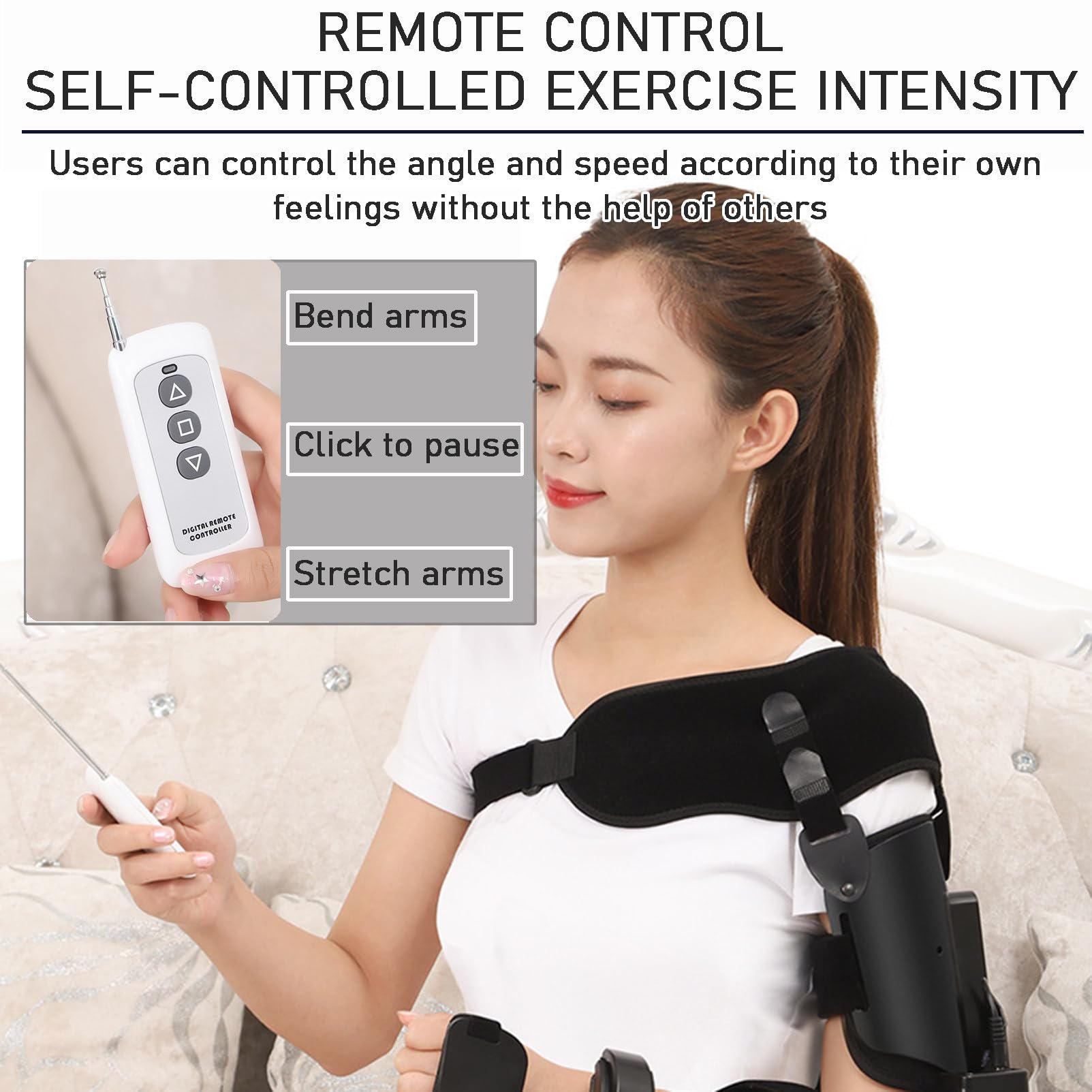 ExoticaBlend Appareil de Rééducation Électrique du Coude Support de Coude Articulé Exerciseur de Bras Convient Aux Patients Hémiplégiques Victimes d'Avc,Left