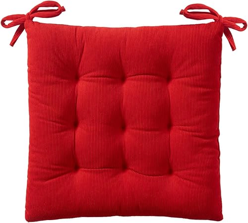 Miniatura 8 de HLOVME Cojín de pana para silla con lazos, ultra suave y cálido, para niños, rincón de lectura, cómodo cojín de asiento cuadrado para adultos, 15.7