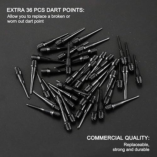 Miniatura 5 de Accmor Juego de 12 dardos de punta de plástico, punta suave, dardos de punta de plástico de 0.55 onzas, adjunta 36 puntas de repuesto extra negras