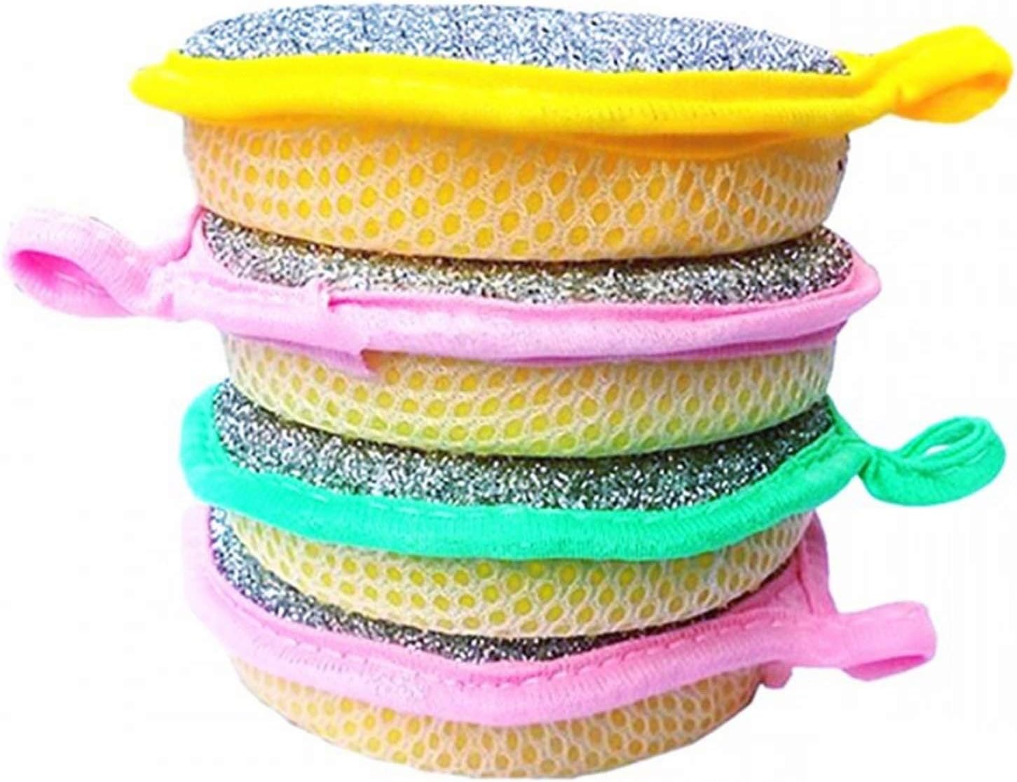 Amazon.com: 20 Pcs Dishwashing Sponge, Double Sided Round Scrubber Rag ...