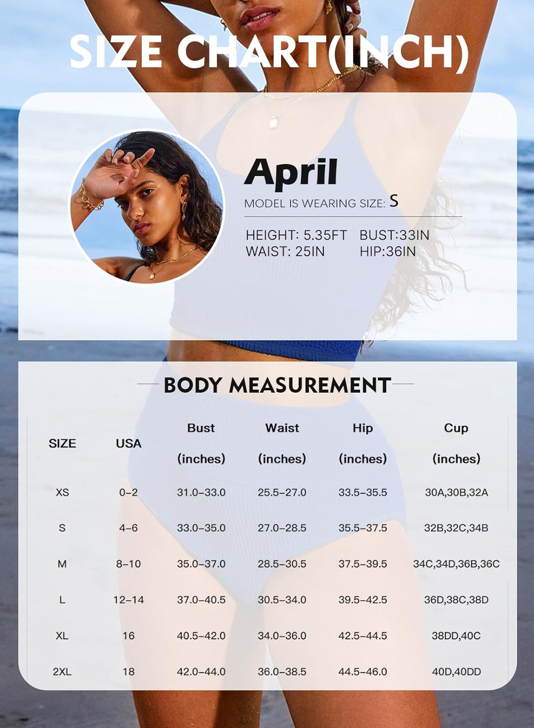 Herseas Women 2 Piece Bikini Set High Waisted Color Block Swimsuit 2025 Summer Beach Scrunch Ribbed Bathing Suit - Image 6