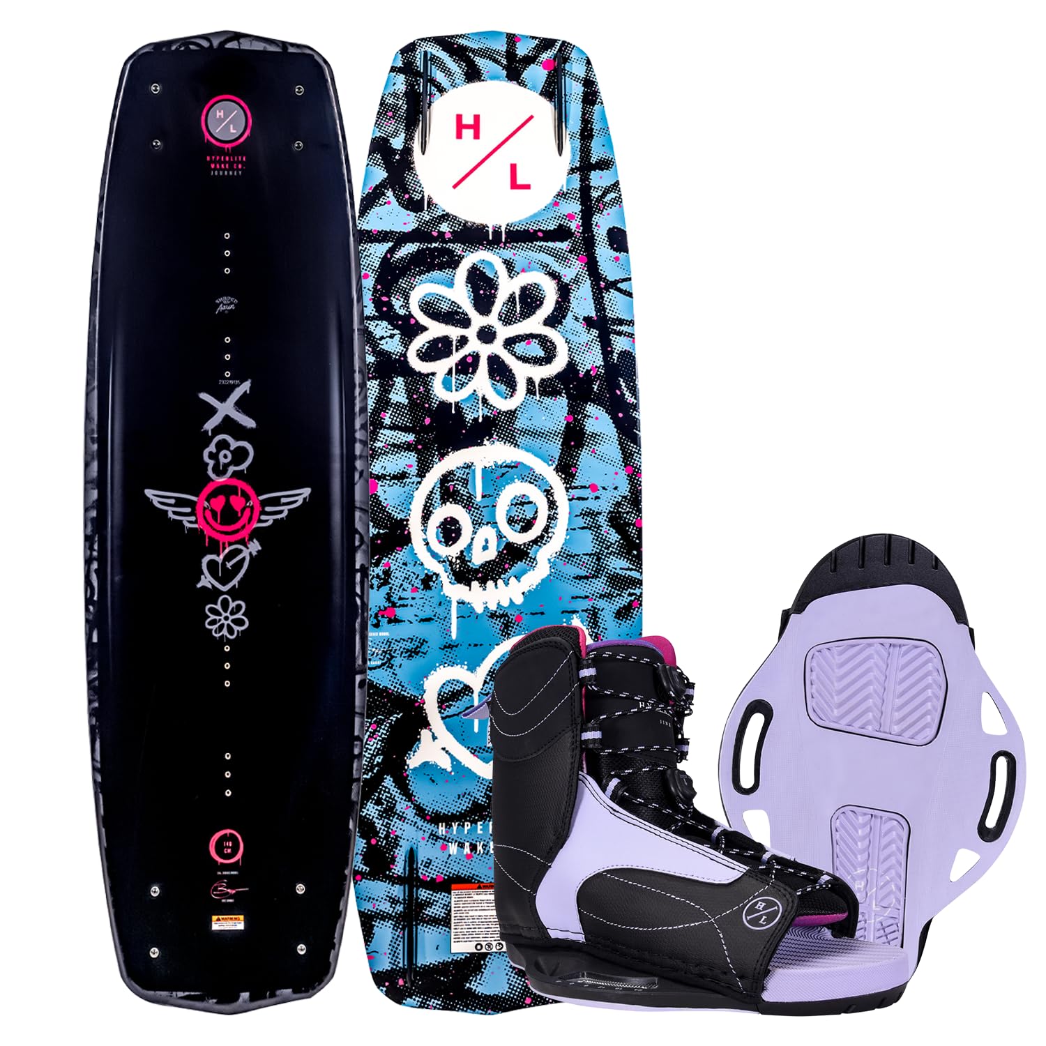 Hyperlite Journey Wakeboard Package, 140cm w/ Jinx Bindings, Sizes 4-8.5