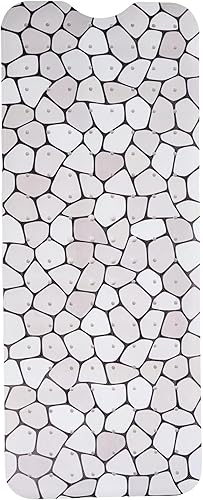 Miniatura 16 de ENKOSI Alfombra de baño – Alfombra antideslizante grande de 40 x 16 pulgadas con ventosas y agujeros de drenaje – Alfombra de baño extra larga para