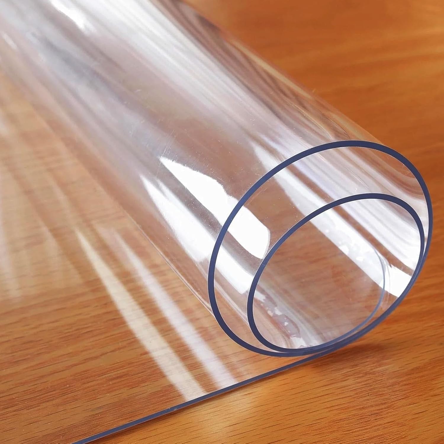 2(mm) Thick Heavy Duty Table Pad Protector, 36 x 122 in Clear Vinyl Desk Mat on top of Desks, Rectangle Waterproof Plastic Table Cover, Transparent Protection for Wedding, Party, Dining Table