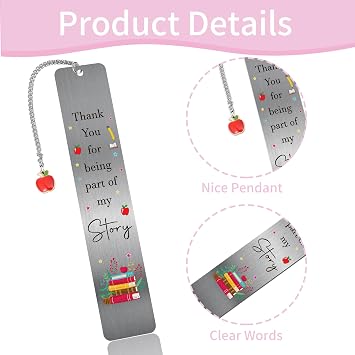 Thank You Gifts Metal Bookmark, Appreciation Book Mark, Book Mark Gift