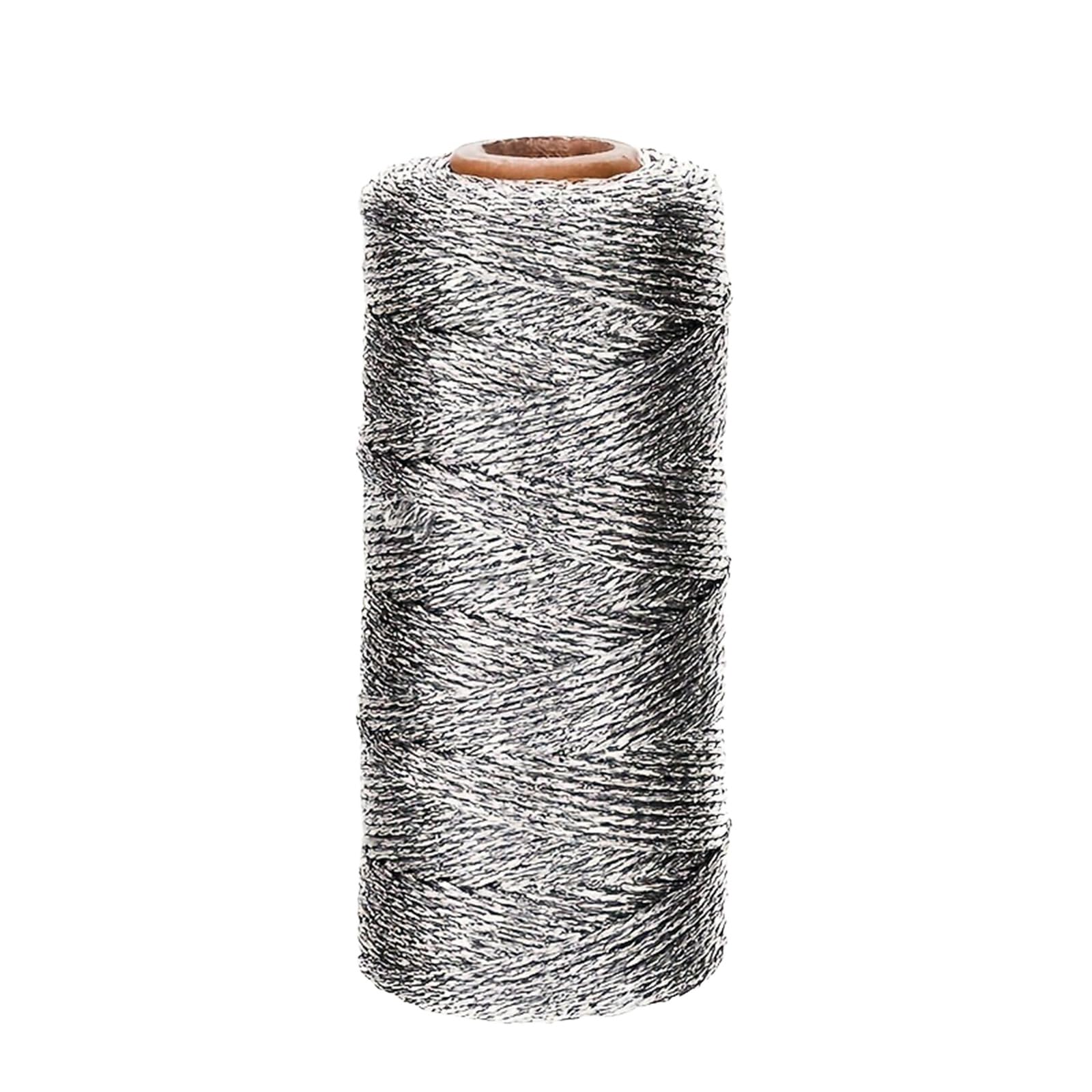 Shensuii 1Pcs Silver Thread, 100M Metallic String for Diy Crafts Gift Wrapping, Sparkle Bakers Thread Twine, Decorative Silver String, Glitter Cord for Crafting Gift Wrapping