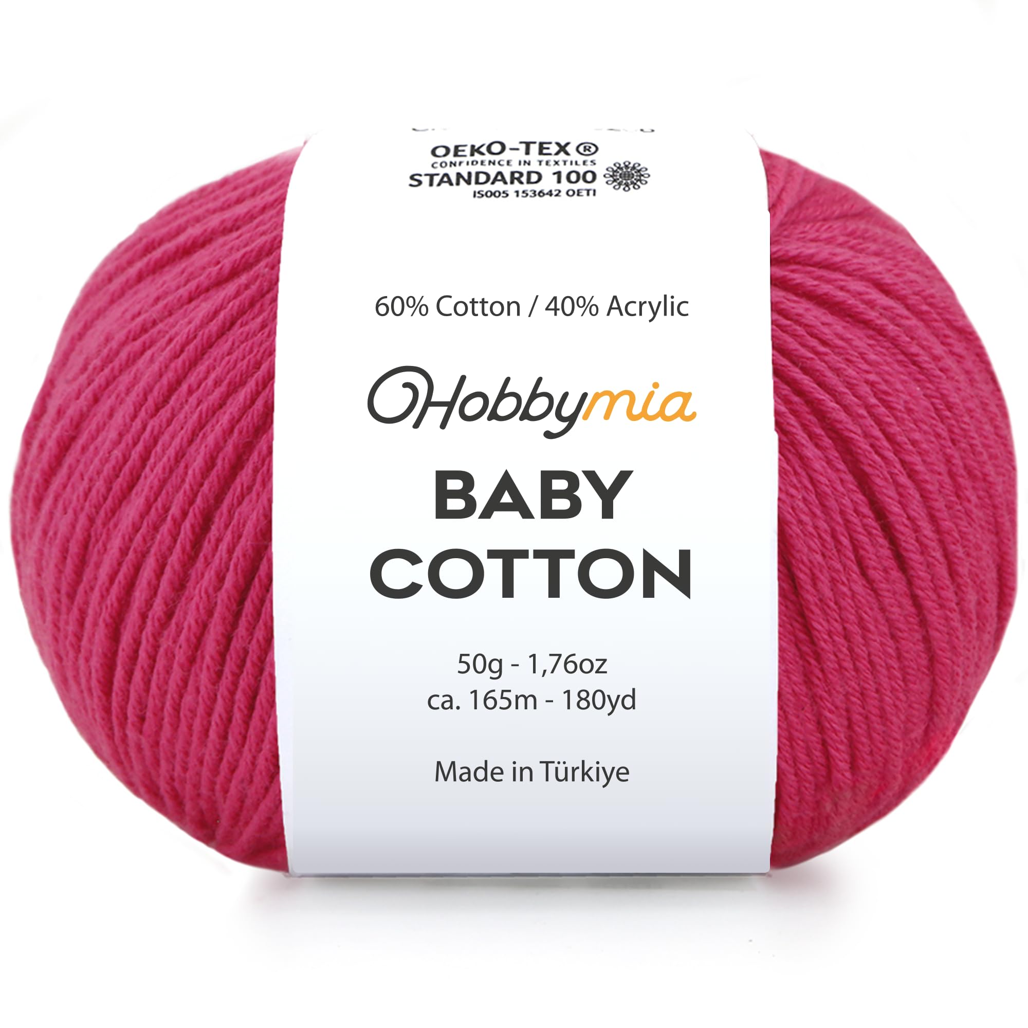 Baby Cotton Blend Yarn – Soft Sport Weight Yarn for Crochet & Amigurumi - 50g/180yds - 60% Cotton 40% Acrylic - Ideal for Baby & Knitting Proj.(Neon Green, 1 Ball) — view 7