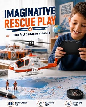 Arctic Rescue RC Helicopter for Kids, Easy to Fly Remote Control Helicopter with Altitude Hold, 3 Speed Modes, One Key Take Off/Landing, 2 Batteries Included, Gift for Boys Girls Ages 612