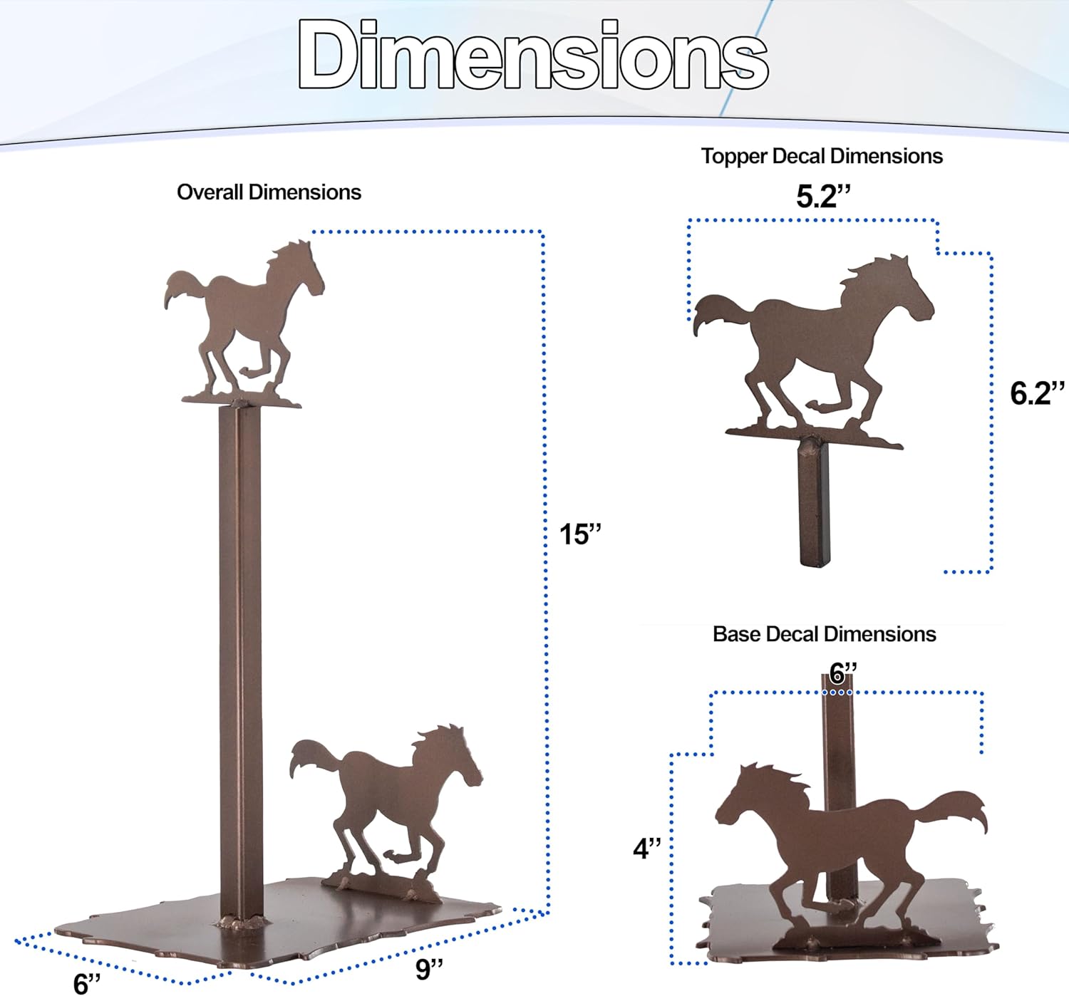Rustic Horse Paper Towel Holder Stand– Farmhouse Kitchen Decor with Stable Weighted Base