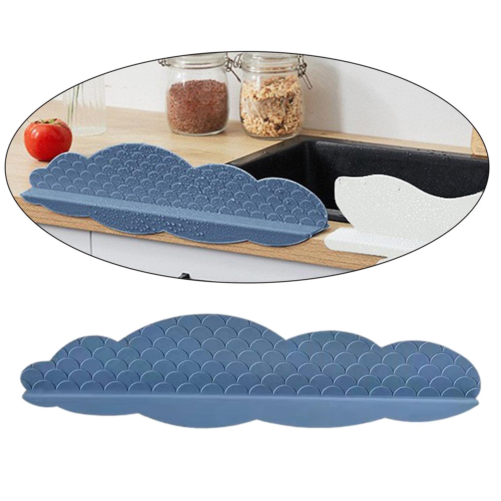 Cucina Bagno Deflettore Lavello Splash Guard Strumento Portatile Water Splashproof Blue Cloud