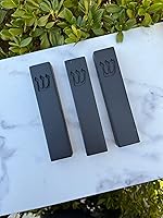 Vista 2 de Funda de mezuzá de hormigón con pergamino para puerta, fácil de despegar y pegar, cubierta de mezzuza de protección completa para bendición y Negro