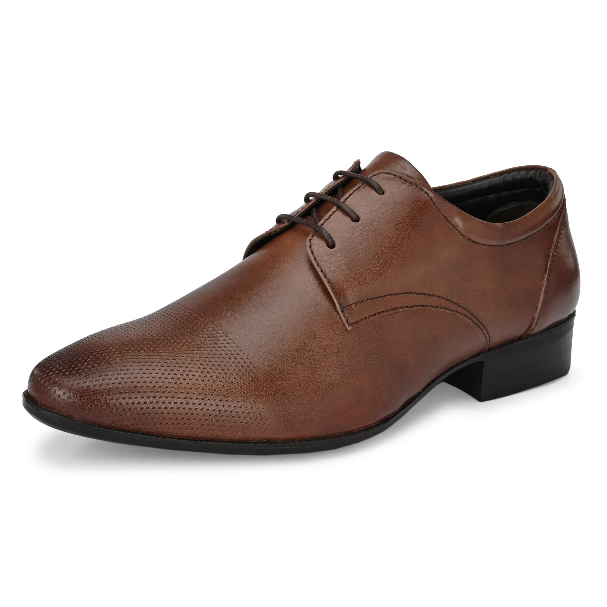 Auserio Men's Full Grain Leather Derby Lace Up Formal Shoes | Anti Skid Sole & Waxed Laces | Antimicrobial & Heat-Insulating | Memory Foam Padded Insole | Shoes for Office & Parties (SSE 397.398.399)