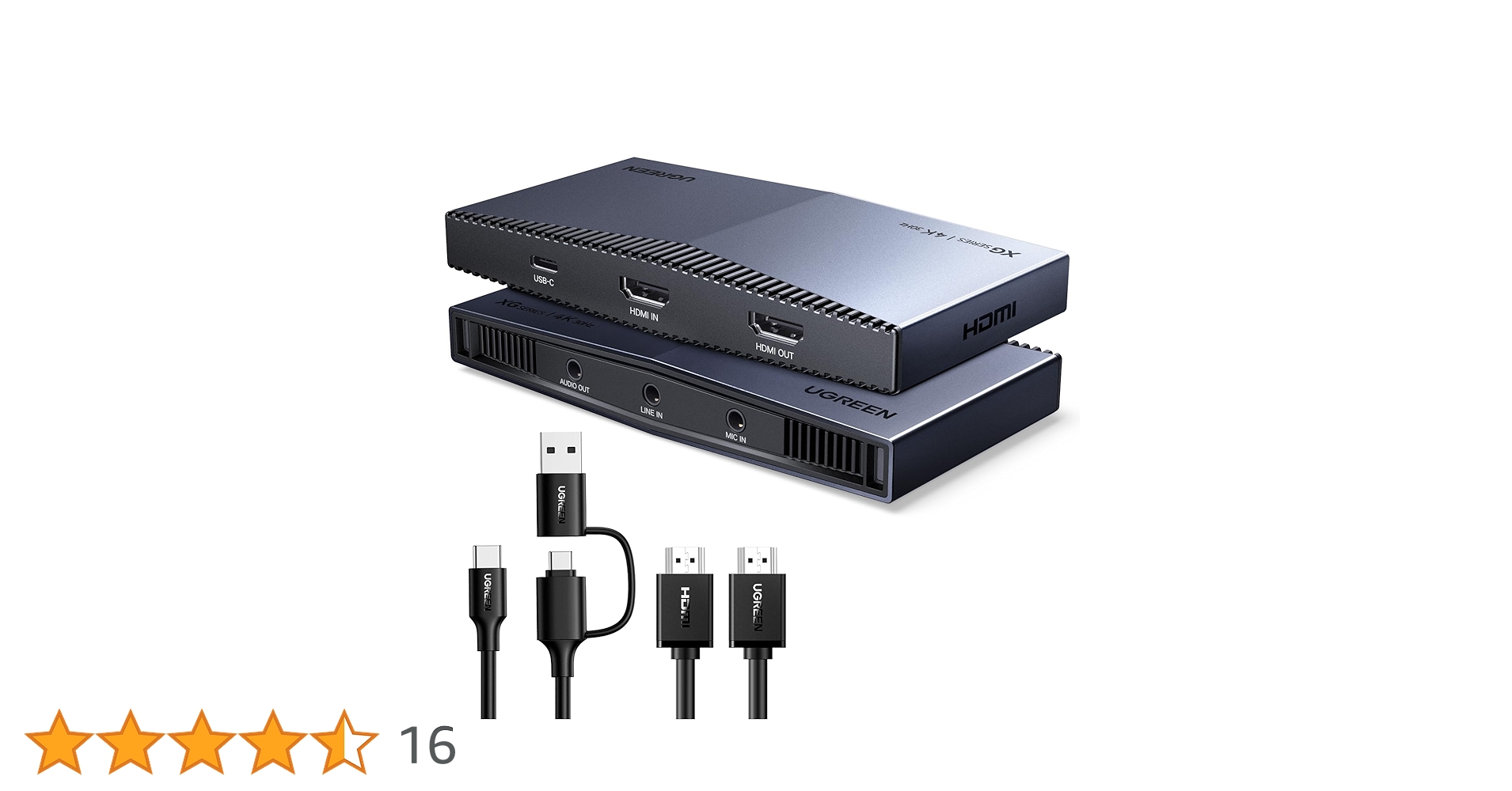 Amazon | UGREEN 外付けキャプチャカード 4K@30Hzキャプチャ対応