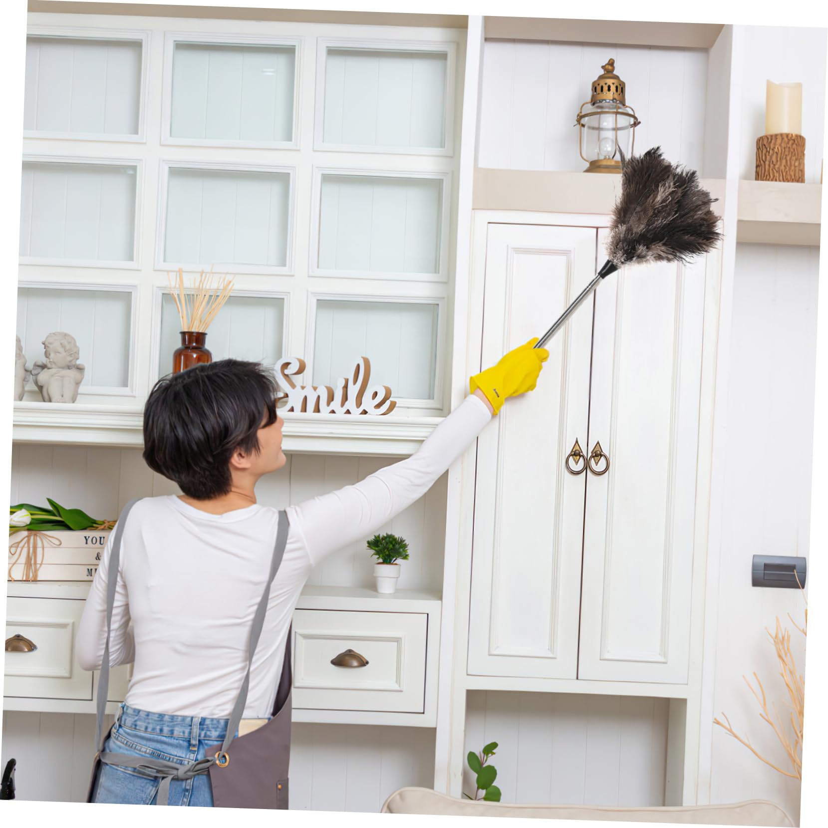 Plumero Retractil Plumero De Avestruz para Ventanas Limpiador Multipropósito Mango para