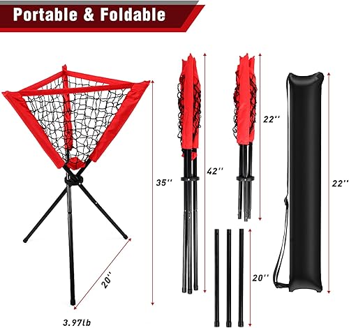 Miniatura 2 de Hikeen Camisetas de béisbol  Camiseta de bateo con trípode portátil para entrenamiento de softbol, incluye bolsa de transporte