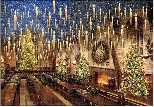 Tenyo HarryPotter GreatHall 1000 Piece Jigsaw Puzzle Made in Japan Thomas Kinkade Studio B-1000-849 with Glue Spatula Included Service Card