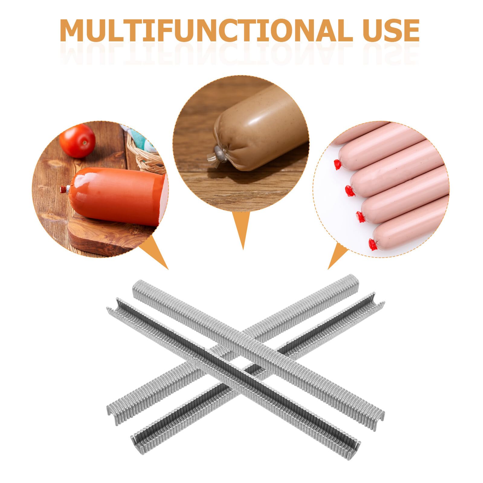 Angoily Clips en U de Aluminio para Salchichas Manuales, Pinzas para Sellar Embutidos, Cierre Seguro y Resistente, para Máquina Cortadora, Uso Doméstico y Profesional, Paquete 4400