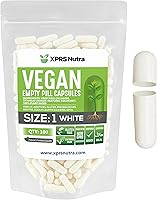 Vista 1 de XPRS Nutra Cápsulas vacías tamaño 1 – 100 cápsulas veganas vacías – Pastillas vegetarianas – Relleno de cápsulas vegetales DIY – Pastillas vegetales