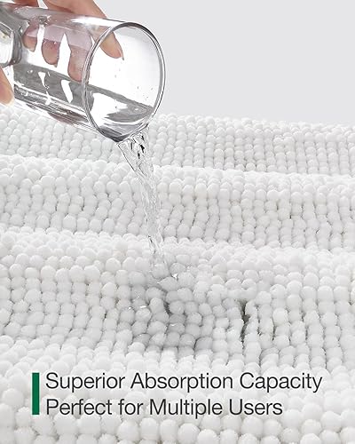 Miniatura 7 de LUMI Tapetes de baño de felpilla de lujo, ultra absorbentes, esponjosos, con parte trasera antideslizante, alfombra de baño suave de pelo alto para