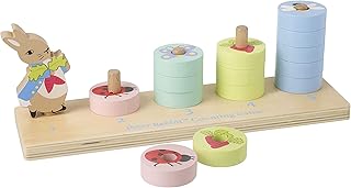 Peter Rabbit Toys - Peter Rabbit Counting Stacking Toy - Wooden Stacking Toys for 1 Year Olds - Toddler Early Development & Activity Toys - Official Licensed Peter Rabbit Gifts by Orange Tree Toys