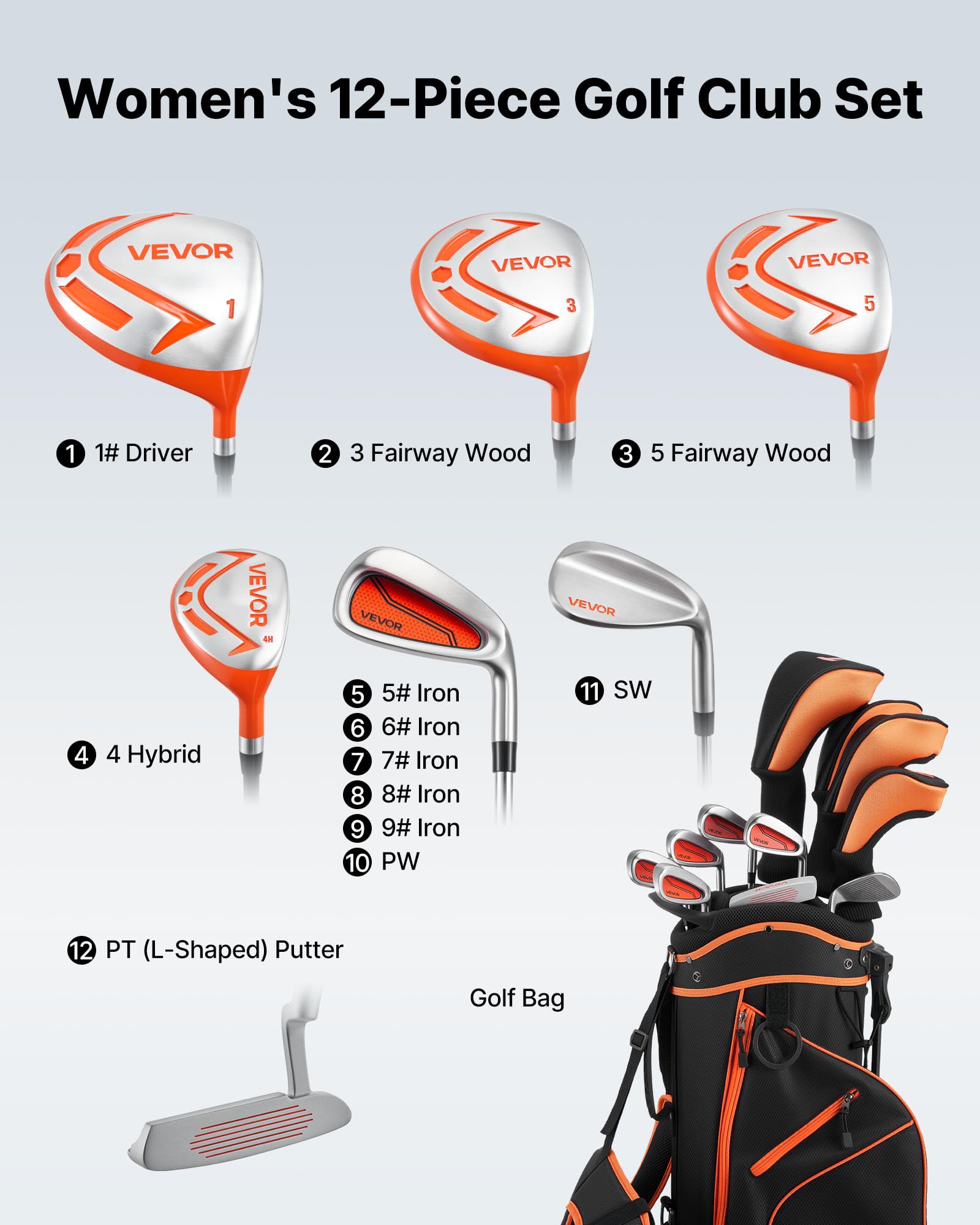 Amazon.com: VEVOR Golf Club Set, 12 Pieces Women's Golf Club