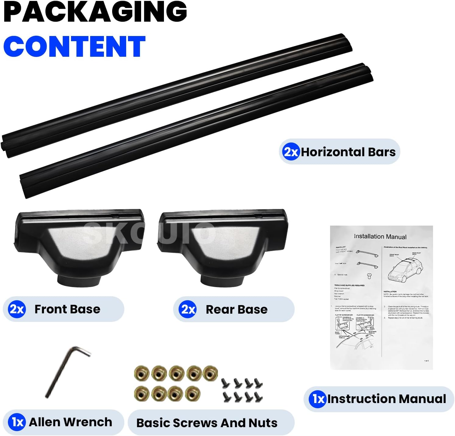 Roof Rack Cross Bars for Honda CRV CR-V 2007-2011 EX EX-L LX 2.4L L4, Heavy Duty Aluminum 200LBS Capacity Crossbar Car Carrier Luggage