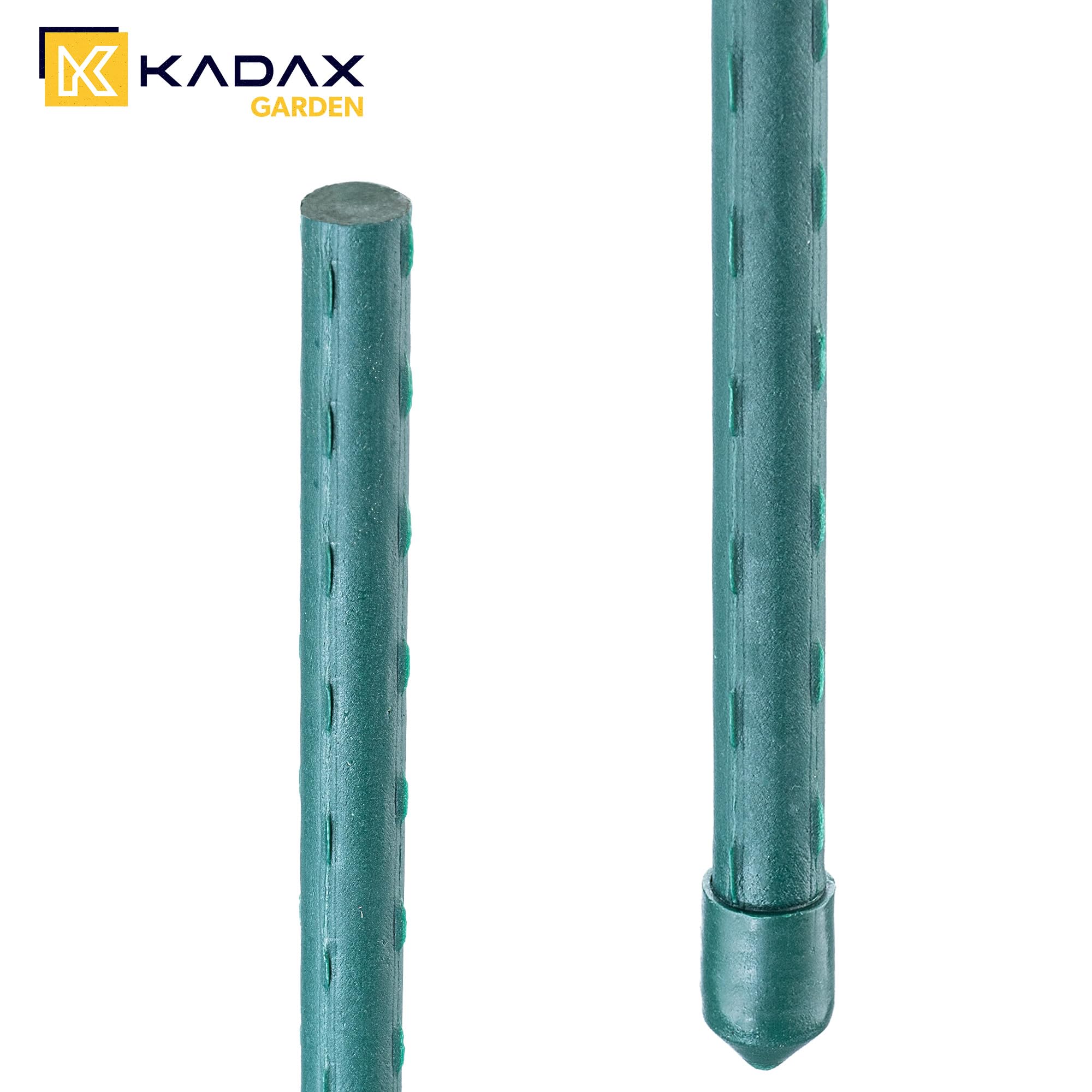 KADAX Lot de 15 Tuteurs Tomate et Plantes – Acier Plastifié 150 cm × Ø 11 mm – Tuteur Jardin Potager pour Tomates, Framboisiers et Plantes Grimpantes, Résistants aux Intempéries