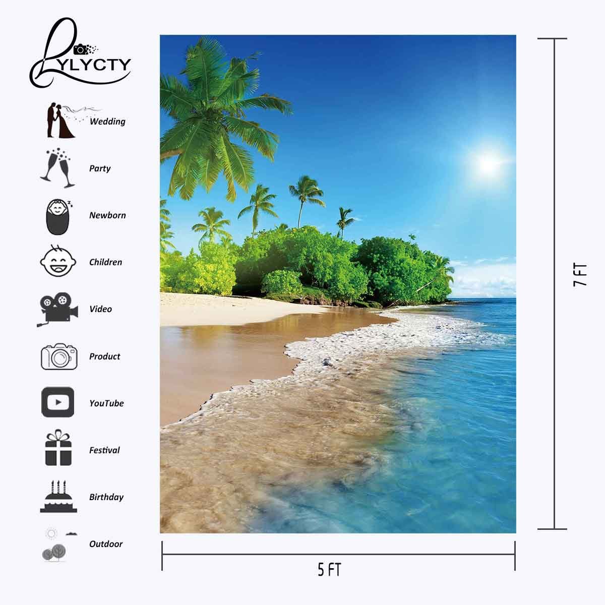 Amazon | lylycty 5 x 7ft夏自然ビーチバックドロップ明るいSunshine