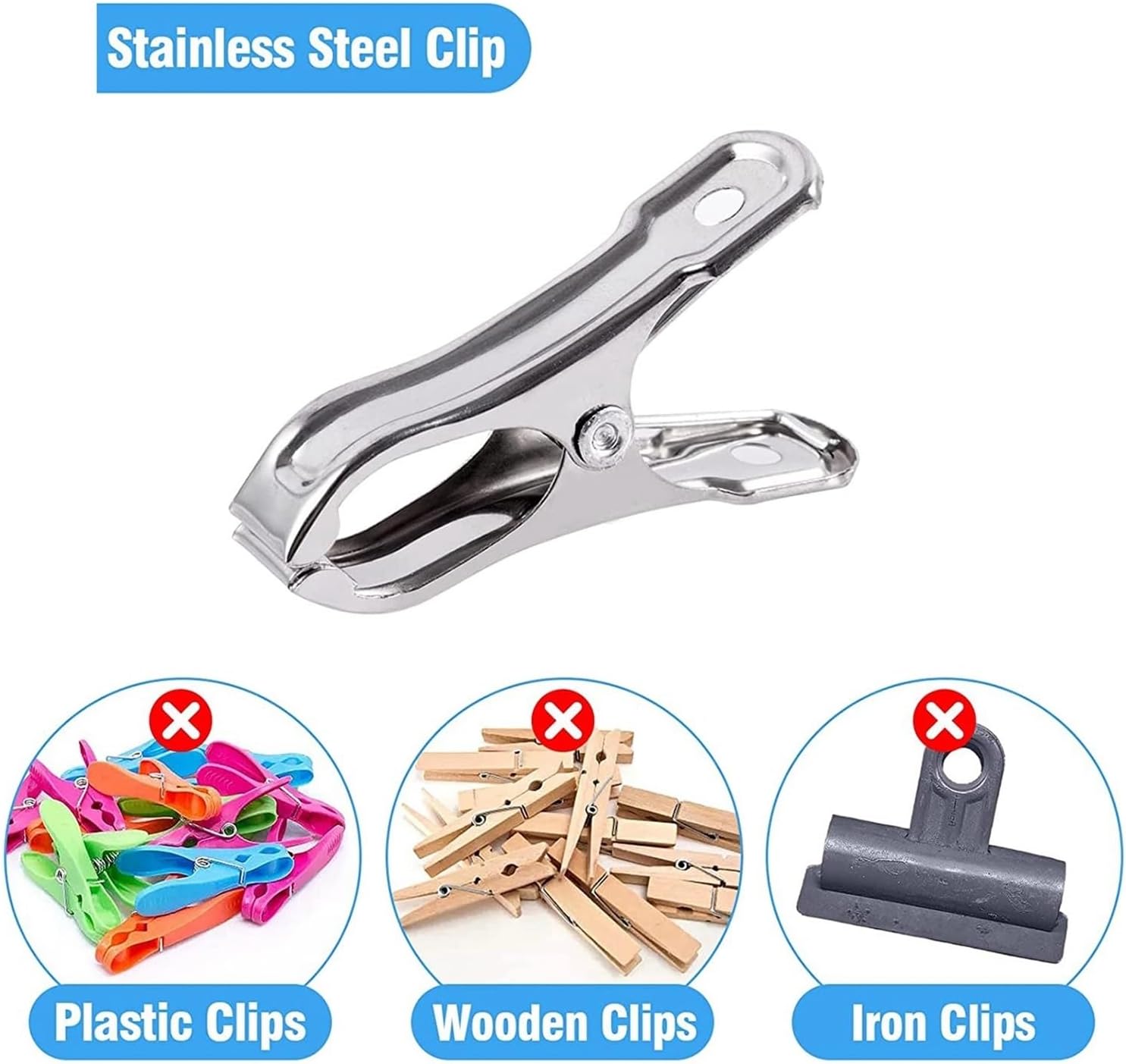 Garden Clips 100PCS Garden Clips,Greenhouse Clamps Stainless Steel,Greenhuose for Netting,Have a Strong Grip for Plants