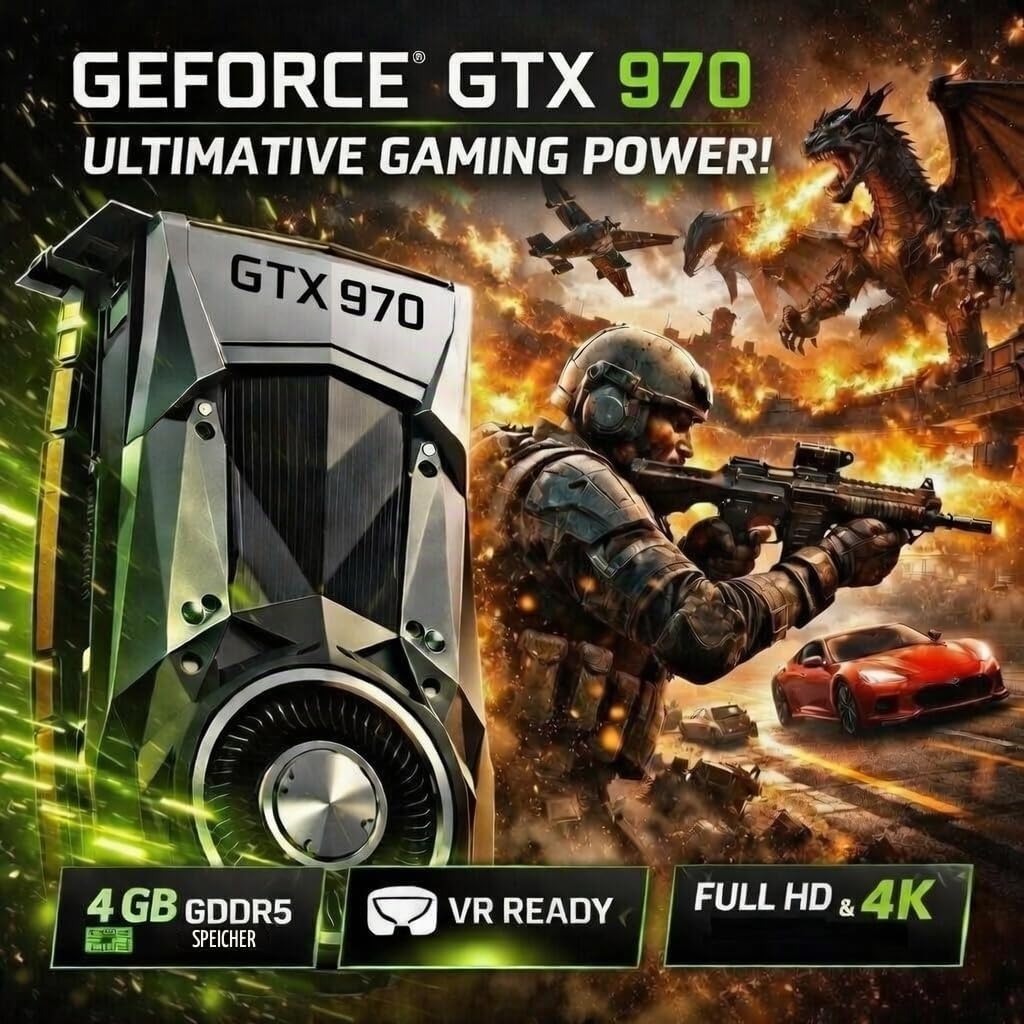 shinobee Gaming PC Intel Core i7 4790 (8 Threads, 4 GHz) - 32 GB - 1 TB SSD - GeForce GTX 970 4 GB GDDR5 - Windows 11 Prof - WLAN - Gamer PC Computer Rechner - #8391