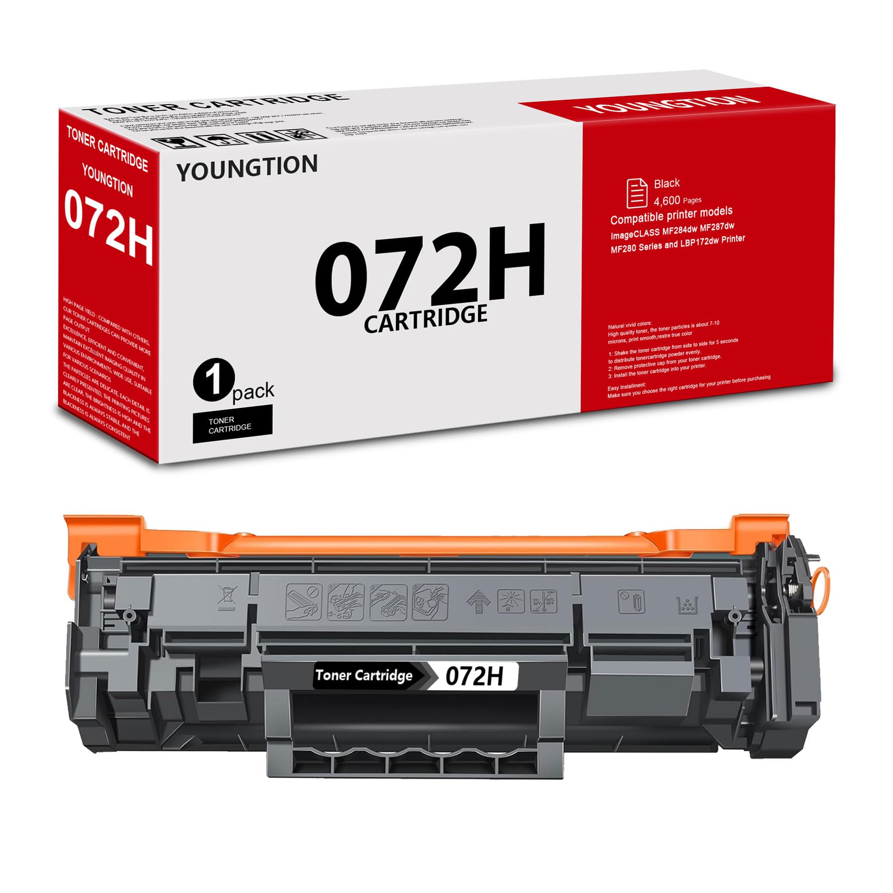Amazon.com: 072H Black Toner Cartridge High Yield (1-Pack