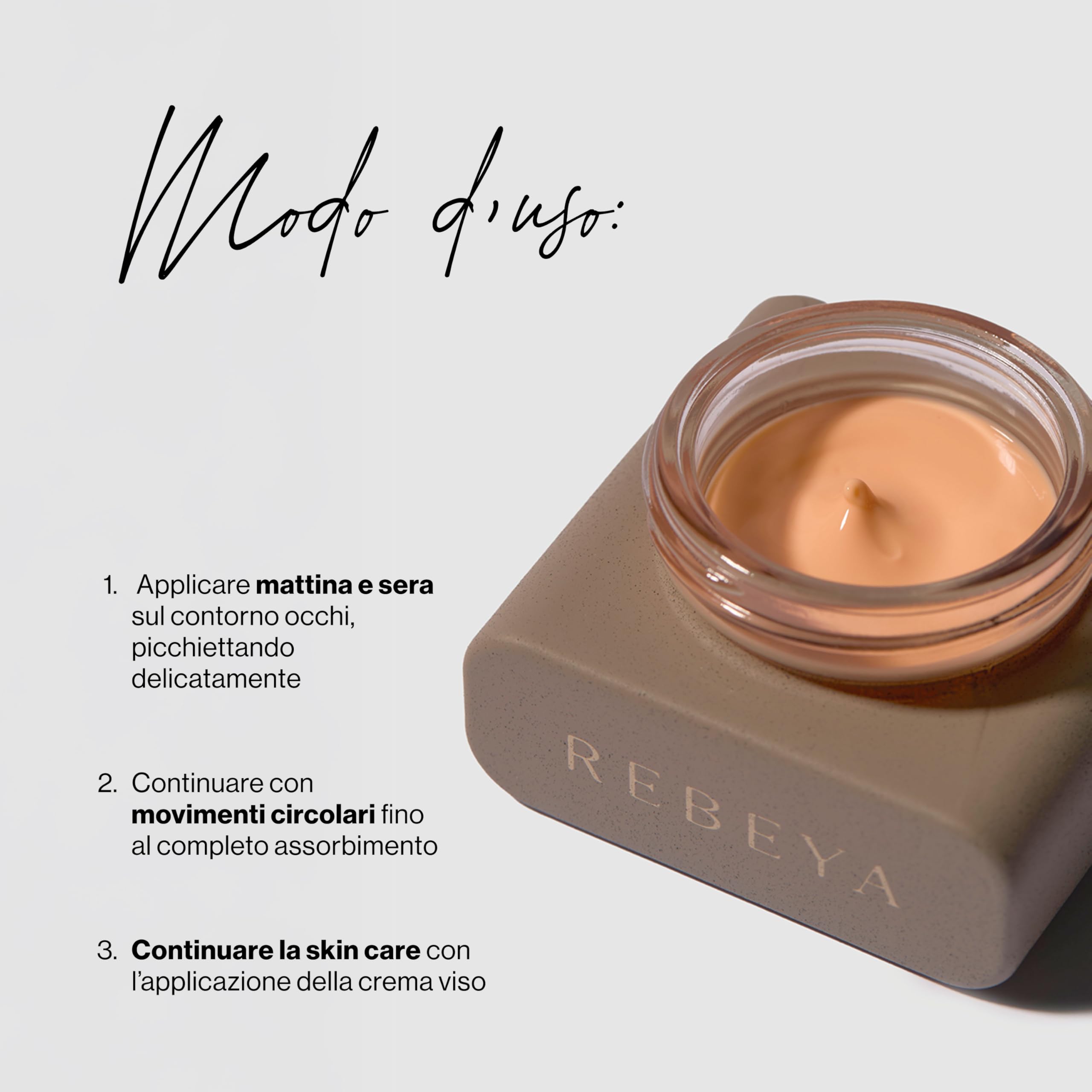 REBEYA - Crema Contorno Occhi Antiossidante Iris Libre con Caffeina e Astaxantina, Trattamento Idratante Anti-Stanchezza per Occhiaie e Borse con Texture Leggera, Uso Giorno e Sera - Made in Italy