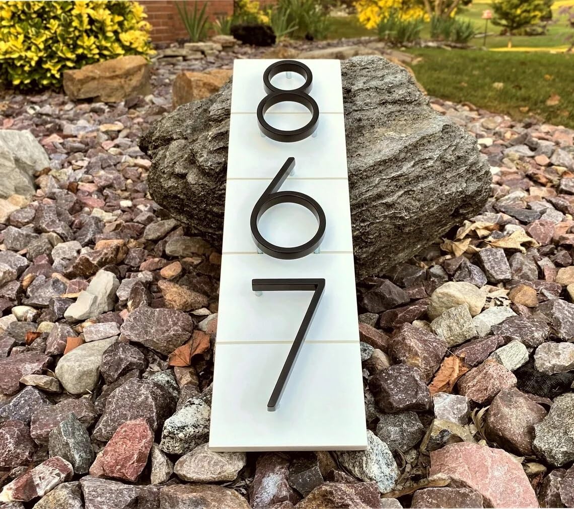 Números para buzones, Letreros con números modernos flotantes for exteriores de 200 mm, extra grandes, negros, for dirección apartamento, buzón, placa exterior casa, puerta entrada(150mm(5.9inch) B)