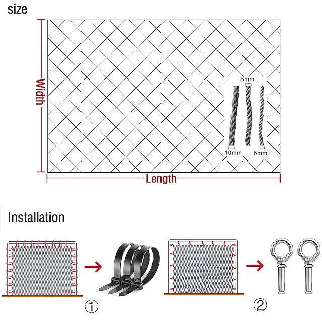 Foto 6 de 8 de GYUEZX Red de Seguridad para Niños 2.5x12m,Red Anticaída para Mascotas,Gatos,Balcón,Escalera,Valla…