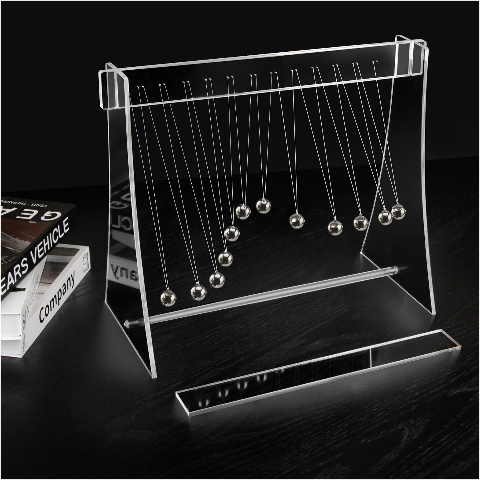 Pendulum Wave Mach Wave :wavemachine of mach,12 Balls Desktop Decoration for Home, Office, Etc (Clear)