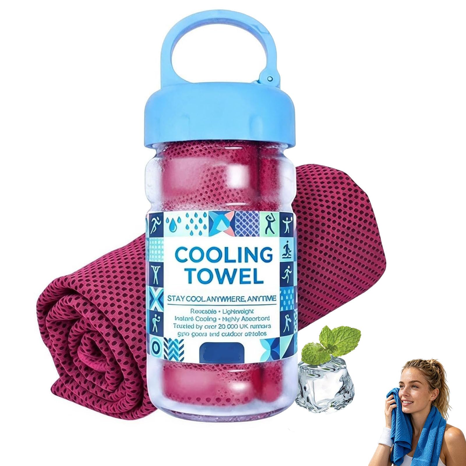 Cooling Towel for Hot Weather, 2027 New Ice Cool Microfibre Towel for Neck, Absorbent Quick-Drying Gym Cooling Towels, Reusable Coolings Sweat Towels for Running and Gym (1Pcs-Purple)