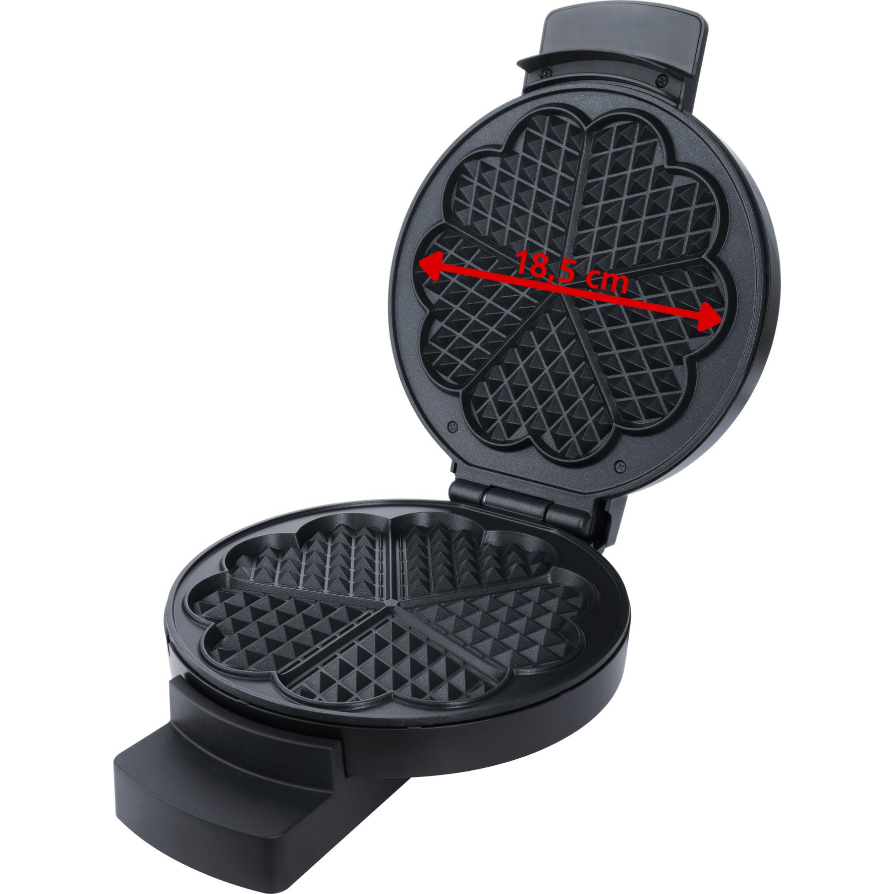 Steba XL gofrera con 18,5 cm de diámetro, gofrera para 5 gofres en forma de corazón, regulación continua de la temperatura, sin PFAS, WE 3