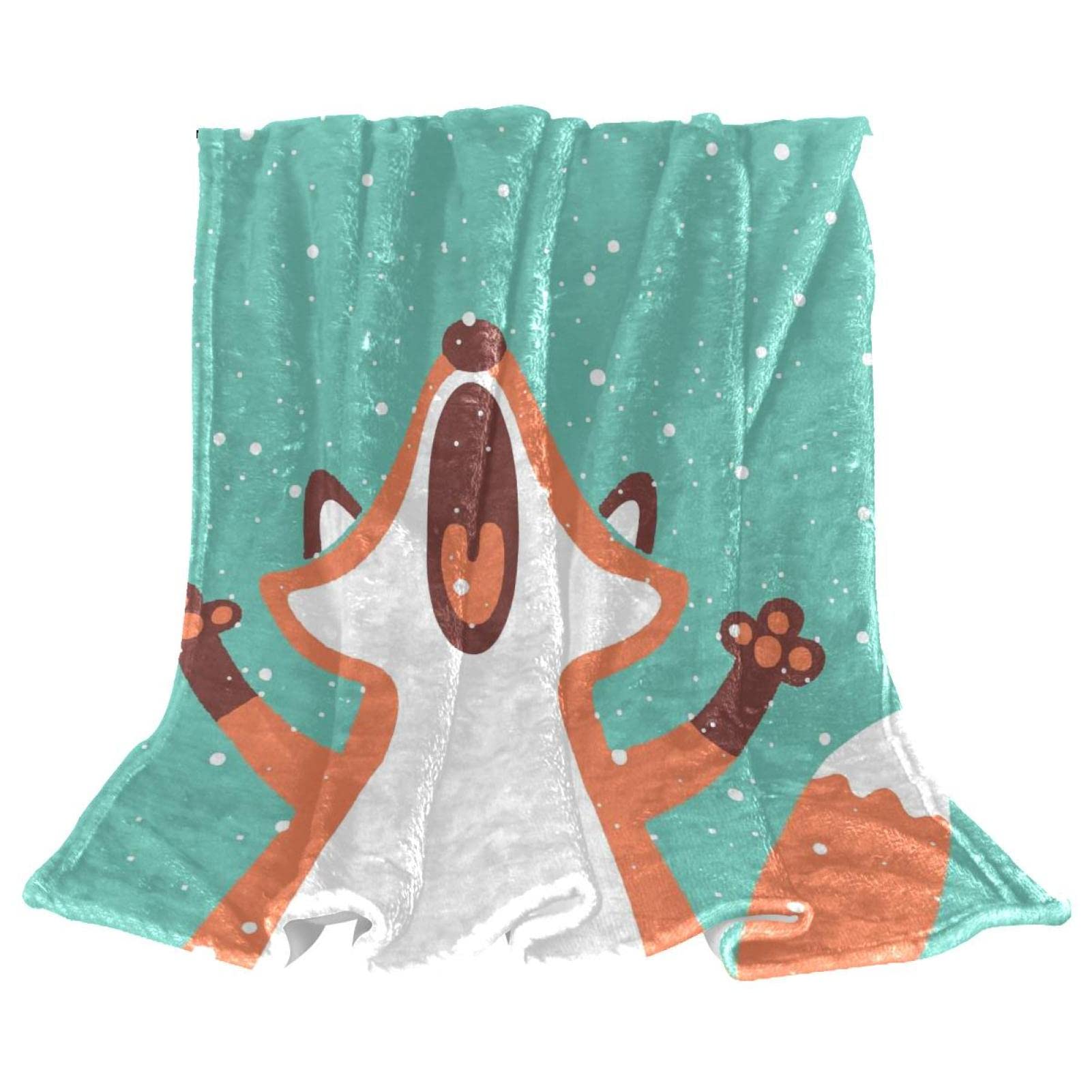 Couverture polaire renard dessin animé pour réchauffer les soirées d'hiver sur le canapé