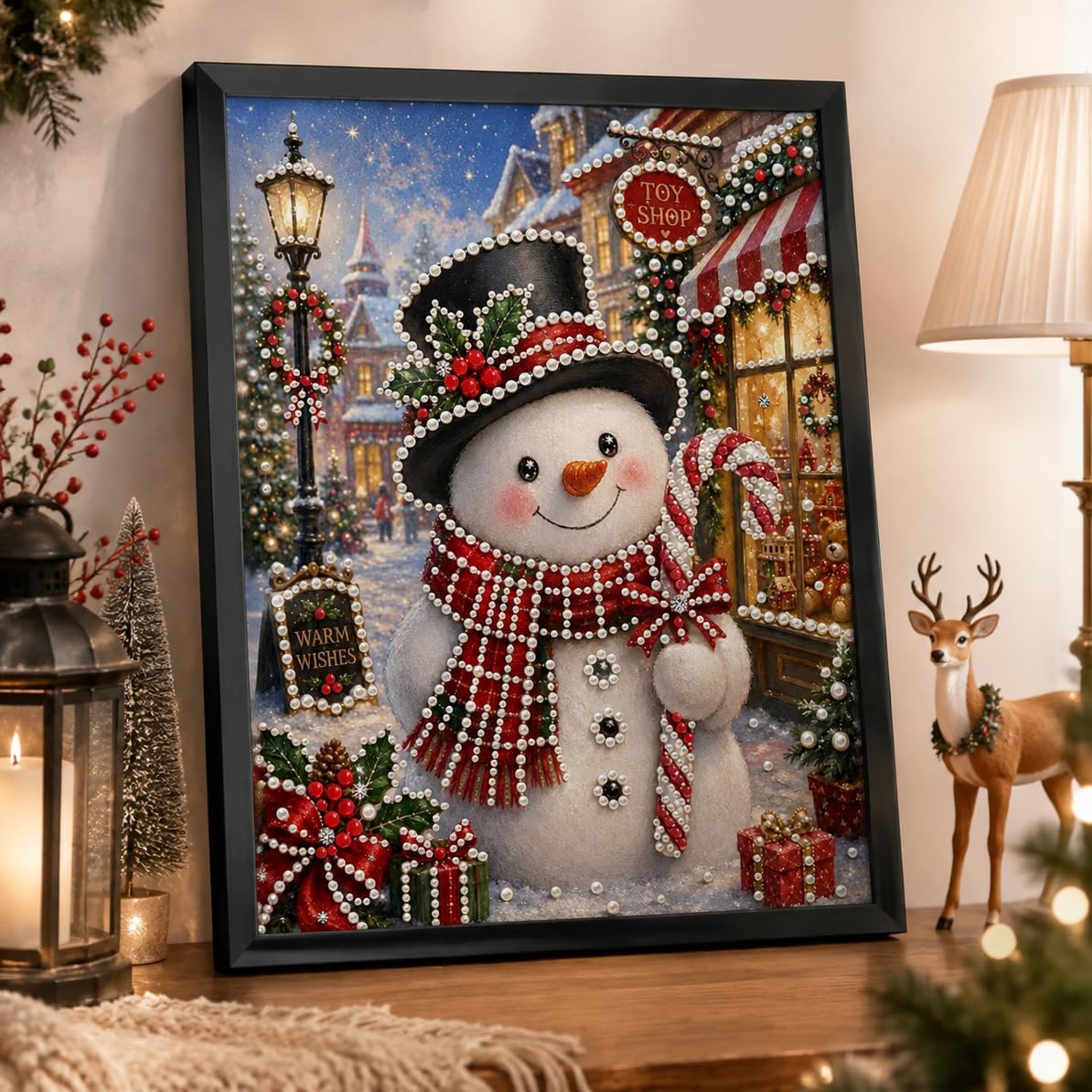  Snowman Diamond Art Pearl Painting Kits for Adult,Special Shape Diamond Art Kits for Christmas, DIY Xmas Pearl Painting Kit for Home Decor 12×16 inch thumbnail