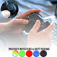 Vista 6 de Funda de silicona para controlador PS5, 1 funda antideslizante con 10 empuñaduras de joystick para Playsation 5 Controller Wireless Gamepad