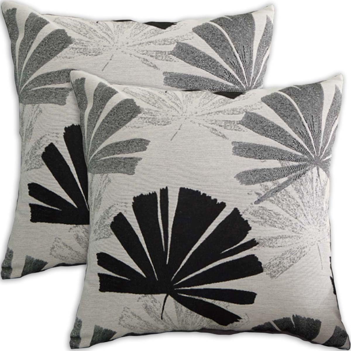 FSZhenZuan Pack of 2 Cushion Covers 45x45cm Soft Throw Pillow Covers Decorative Palm Leaves Square Cushion Pillow Covers for Home Couch Bed Sofa Decor — image 1