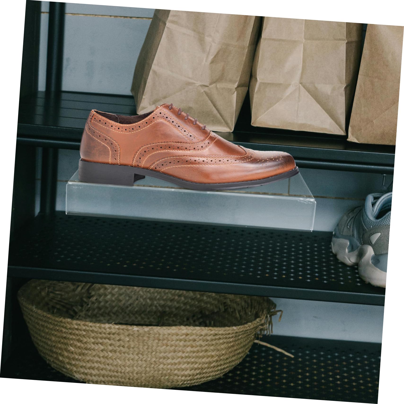 6 Pack Klar Acryl Schuh Regale für Slatwall Display Schwimmende Wandmontage Rechteckige Regal für Schuhe