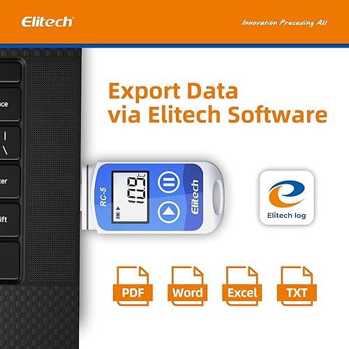 Miniatura 2 de Elitech RC-5 pantalla LCD USB grabador registrador de datos de temperatura 32000 puntos alta precisión