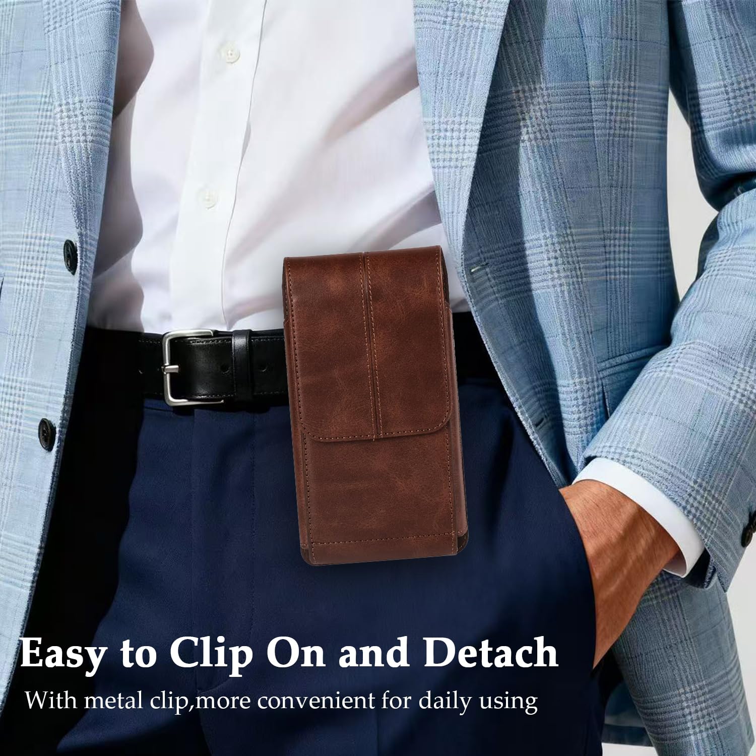 Herren Handy Gürteltasche Handytasche Gürtel Holster Leder Tasche Gürtelclip Hülle Case mit Card Slots für iPhone 17 16 15 14 13 12 Pro Max 7 8 Plus, Samsung Galaxy S25 S24 S23 S22 Plus S21 S20 FE