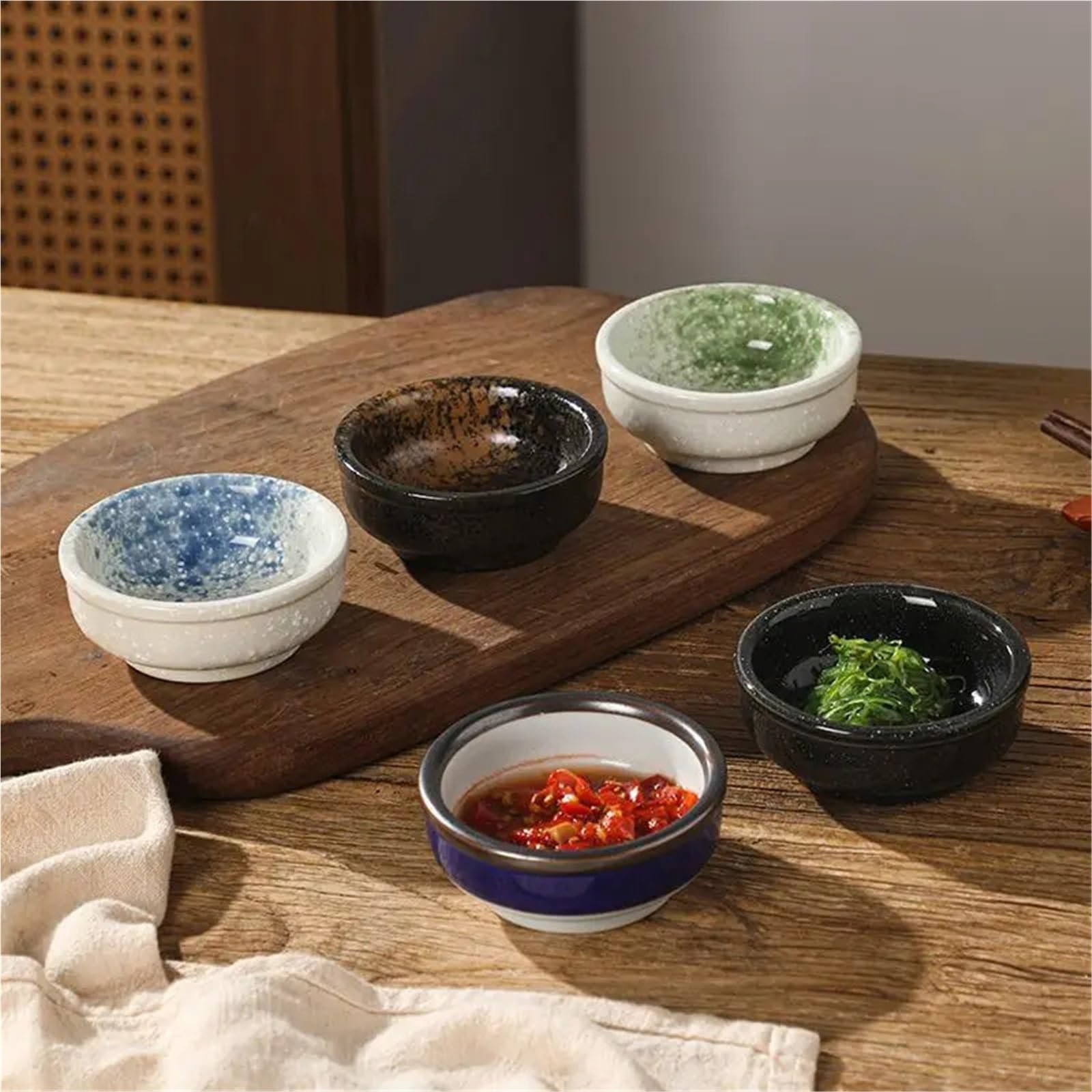 Piatto creativo for salsa di soia for uso domestico, 6/13 pezzi, con disco in ceramica per Salse