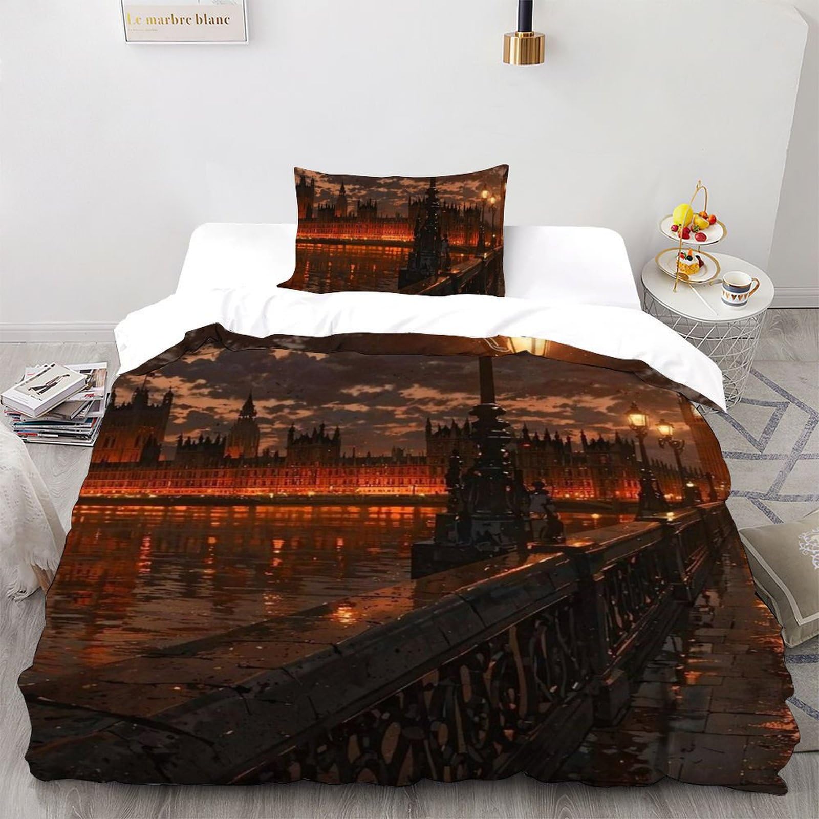 Housse de couette garçon 135x200 microfibre literie nuit imprimé 3D avec fermeture éclair