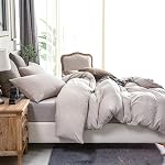 PURE ERA Jersey Ensemble de housses de duvet en tricot 100% T-Shirt Cotton Super Soft Comfy 3pc Ensemble de literie avec fermeture à glissière (Heather Beige, Roi)