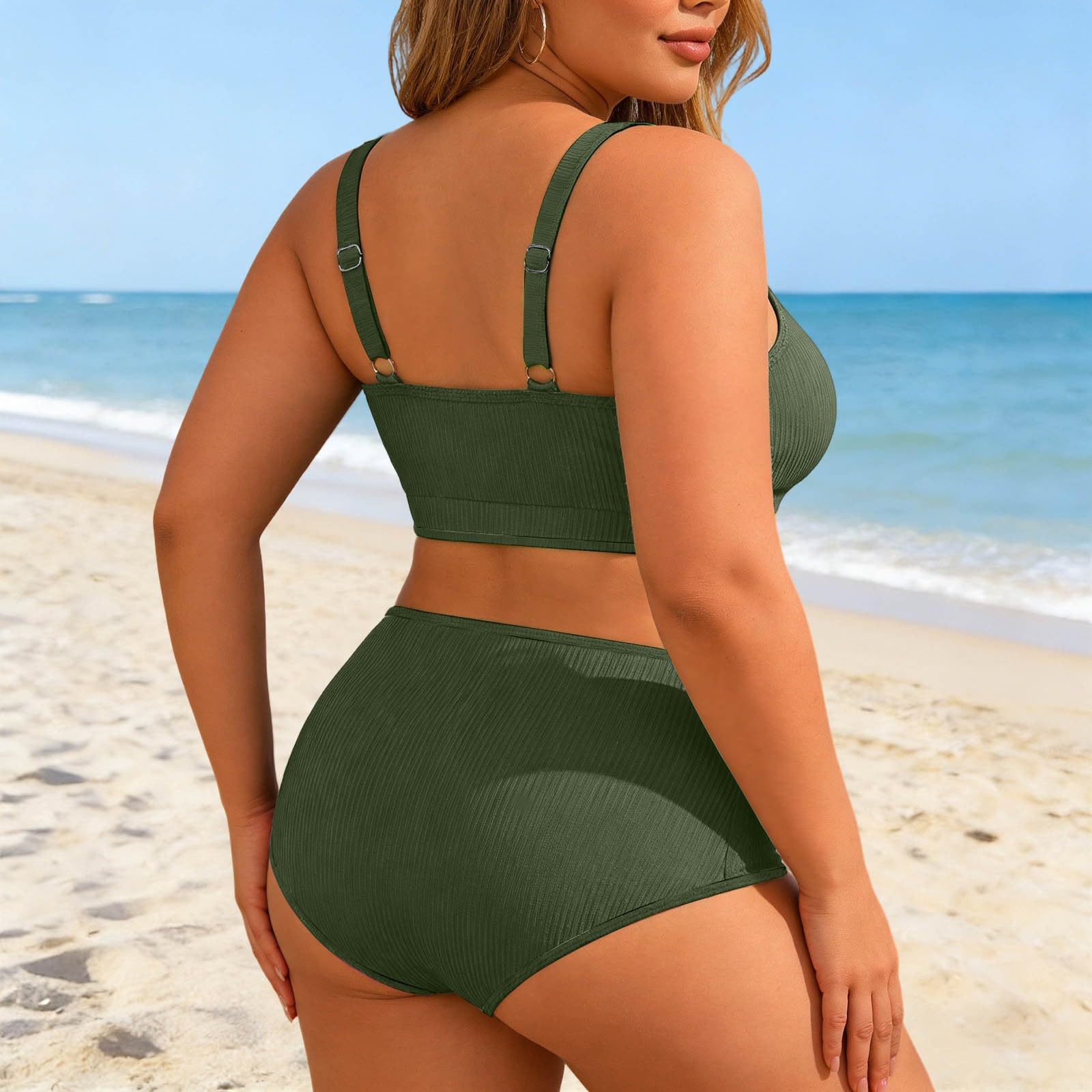 Conjuntos De Bikini Push Up con Relleno Estampado Moda Sexy Bañador Tankini Básico Braga Alta Material Deportivo Elástico Ideal para Fiestas Playeras