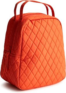 Vera Bradley Women's Premium Cotton Lunch Bag, Koi Orange - Washable, Stylish & Spacious for Daily Adventures