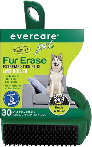 Evercare Pet Fur Erase Extreme Stick Plus - Rodillo de pelusa de 30 hojas, modelo: 617112